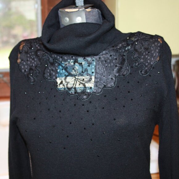 Jacqueline Riu Stretch Slip Over Black Party Dress - Picture 2 of 5